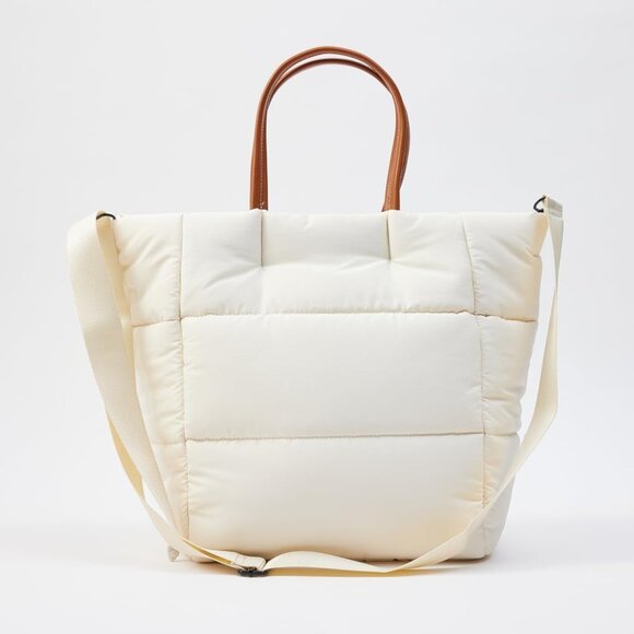 Puffer Tote Bag Women Nylon Lightweight Travel Work Shoulder Crossbody - Picture 2 of 9